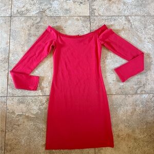 wild fable y2k red Off-Shoulder Long Sleeve Bodycon Dress